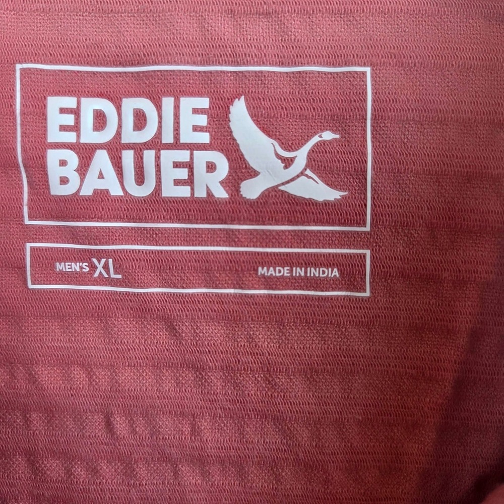 Eddie Bauer Mens Short Sleeve Alderpine Seersucker Shirt XL Dessert Pink - Picture 7 of 10